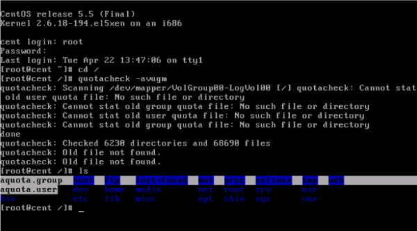 CentOS/Linux 用户磁盘配额 - 12