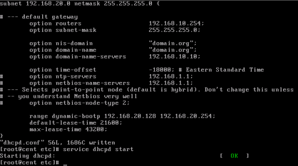 Linux/CentOS配置DHCP服务器实现单网卡多网段分配地址 - 22